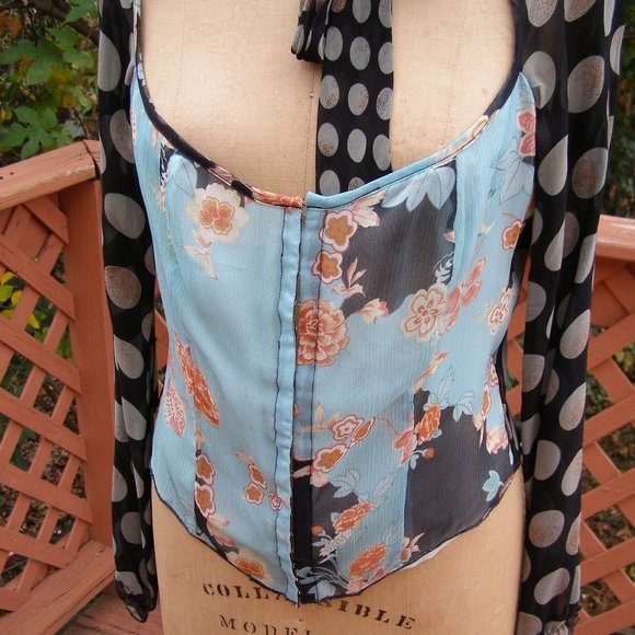 NEW RARE Patrizia Pepe Silk Blouse size L 10 Unique print - Picture 3 of 15